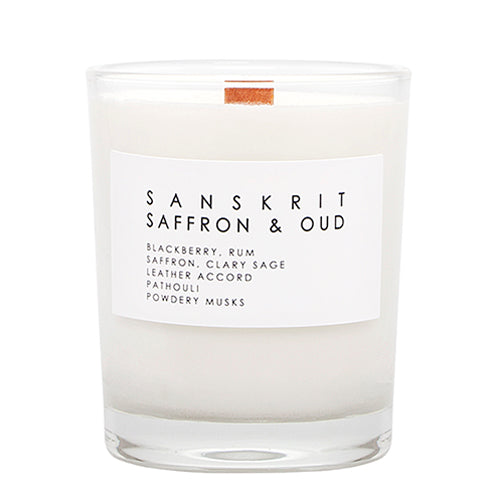 Sanskrit Saffron & Oud - 7oz Glass Candle *Limited Release*